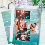 Cartão De Festividades Starry Night Love Light e Joy 3 Foto Verde<br><div class="desc">Crie seu próprio cartão de 3 fotos coladas, com a letra Love Light & Joy, em um fundo noturno estrelado. A design apresenta braçadeiras de aquarela, em tons de verde-menta rosa e cinzas, com estrelas, brilho estelar e poeira dourada. Amor, luz e alegria estão escritos na caligrafia moderna, que você...</div>