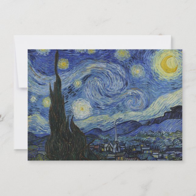 Cartão De Festividades "Starry Night" por Van Gogh (Frente)