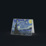 Cartão De Festividades "Starry Night" por Van Gogh<br><div class="desc">Este design apresenta uma reprodução inalterada e sem edição,  de alta resolução,  da famosa pintura "Noite Estrelada" de Van Gogh.</div>