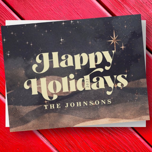 Cartão De Festividades Starry Night Winter Sky Modern Elegant Chic (Criador carregado)