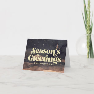 Cartão De Festividades Starry Night Winter Sky Modern Elegante Chic