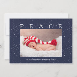 Cartão De Festividades Starry Peace em Marinho Blue Christmas Custom Phot