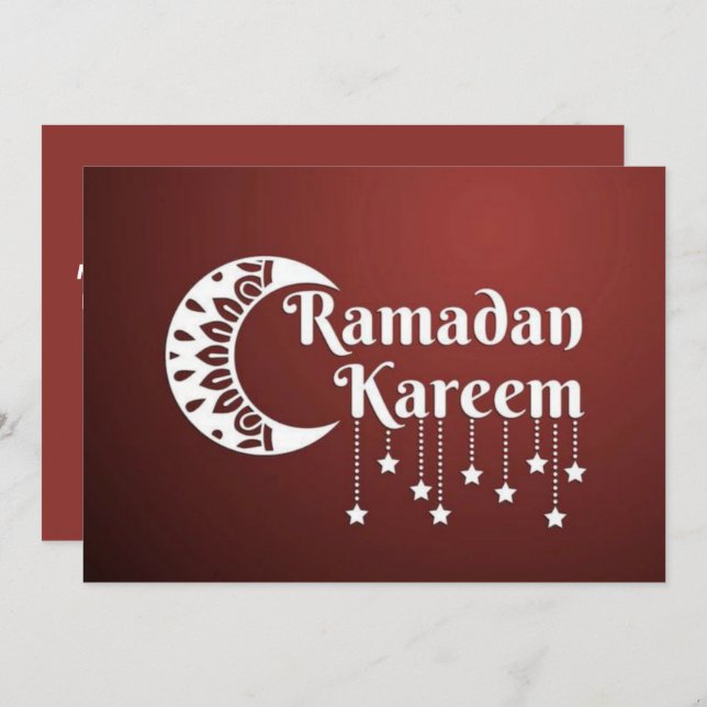 Cartão De Festividades Starry Ramadan Kareem (Frente/Verso)