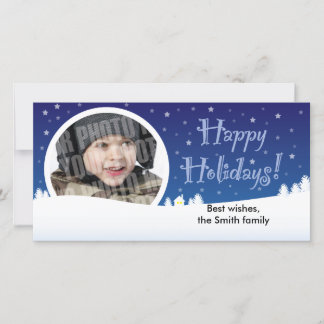 Cartão De Festividades Starry winter holiday photocard