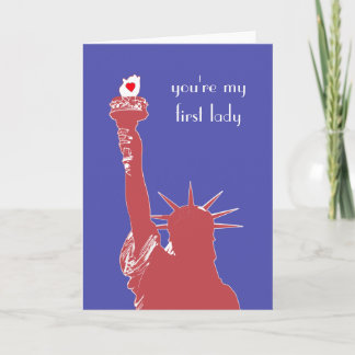 Cartão De Festividades Statue of Liberty Valentines Card
