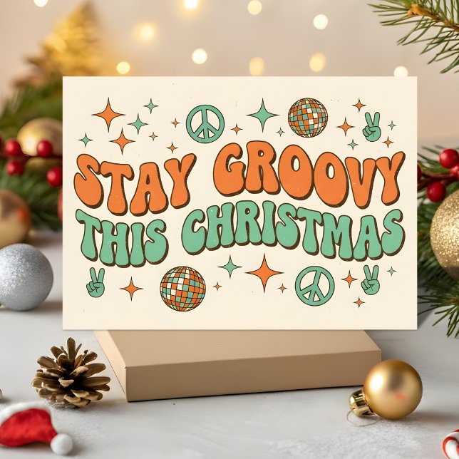 Cartão De Festividades Stay Groovy This Christmas (Criador carregado)