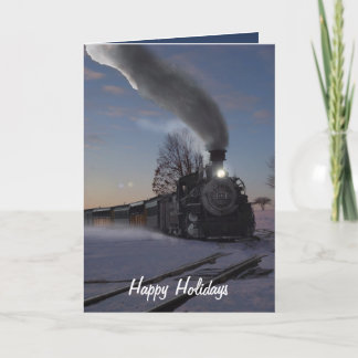 Cartão De Festividades Steam Engine 481 Christmas Card