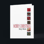 Cartão De Festividades step mom    Merry Christmas card<br><div class="desc">Christmas 'Tis the season to party and celebrate: Merry Christmas! Surprise your nearest and dearest, your friends, co-workers, neighbors or even your boss with a special card. Many different designs available: from a modern collage photography card, mixing ornaments and winter landscapes, a classic vintage christmas theme or a more modern...</div>