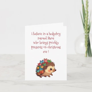Cartão De Festividades Steve the Hedgehog – Funny Atheist christmas card