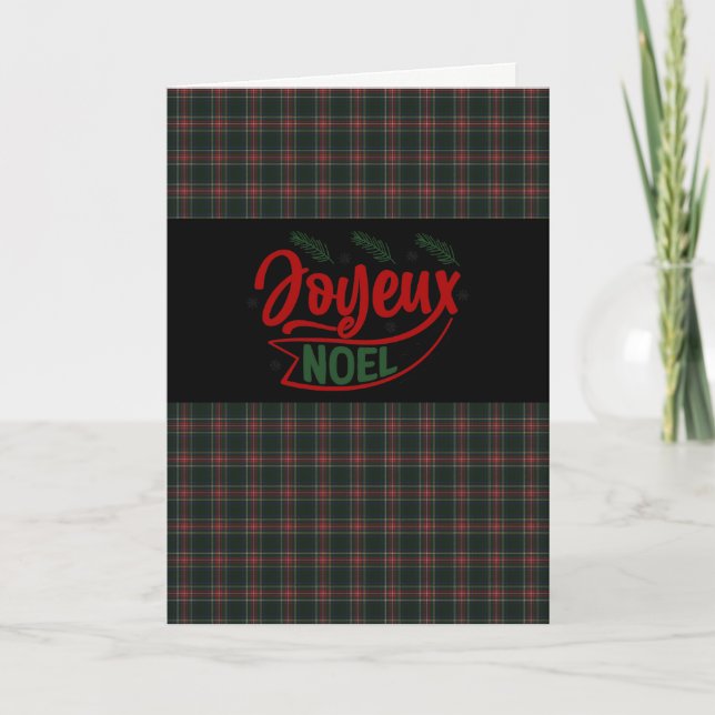 Cartão De Festividades Stewart Black Scottish Tartan Holiday Card (Frente)