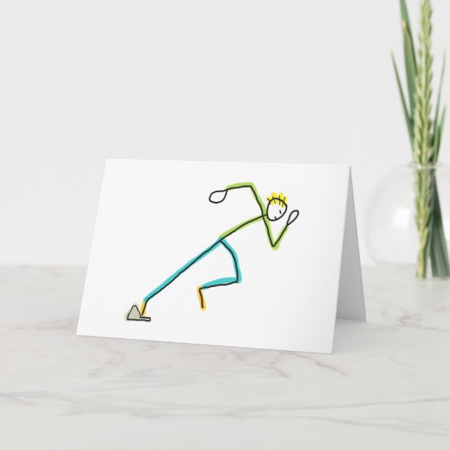 Cartão De Festividades Stickman Corredor (Frente)