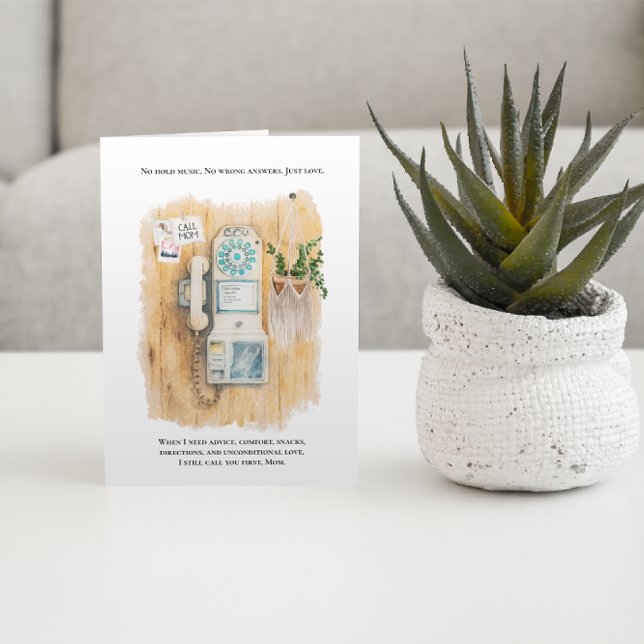 Cartão De Festividades Still My First Call | Mother’s Day Photo Card (Criador carregado)