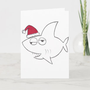 Cartão De Festividades Stinkeye shark christmas card