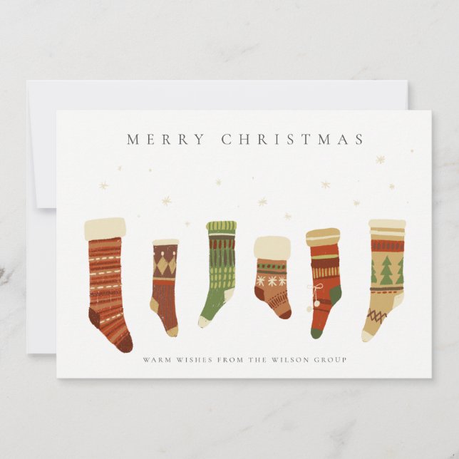 CARTÃO DE FESTIVIDADES STOCKS ELEGANTES DE NATAL VERDE VERMELHO CORPORATI (Frente)