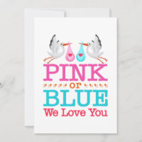 Stork Revelação de Gênero Rosa ou Azul Nós Amamos 