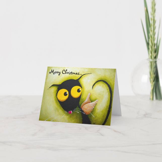 Cartão De Festividades Stressie Cat Angel (Frente)