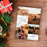 Cartão De Festividades String Lights Feliz Bright Natal 4 Fotografias<br><div class="desc">Feliz e cartão de colagem de fotos de Natal brilhante impressos com luzes de cordas pastéis em vermelho,  rosa,  menta e amarelo com Feliz e Brilho em um roteiro brilhante e giro contra fundo branco.</div>