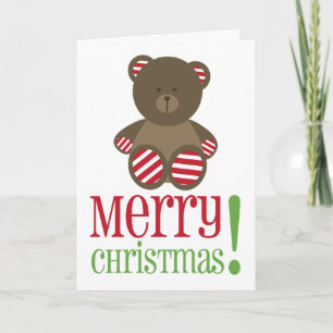 Cartão De Festividades Striped Bear Christmas Card