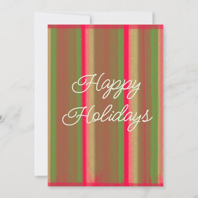 Cartão De Festividades Striped Painting Happy Holidays (Frente)