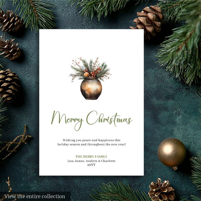 Cartão De Festividades Stylish Bohemian Earthy Rustic Holiday Greeting (Stylish Bohemian Earthy Rustic Holiday Greeting)