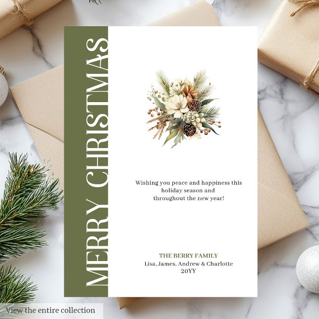 Cartão De Festividades Stylish earthy colors Christmas greeting card (Stylish earthy colors Christmas greeting card

)
