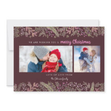 Stylish Pine Vines dark red trees Christmas
