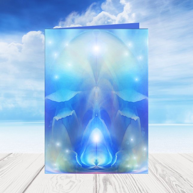 Cartão De Festividades Sua foto azul Wings Angel Holiday Card (An original art card inspired by angels. Beautiful for Christmas or other situations)