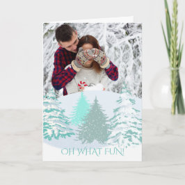 Cartão De Festividades Sua Foto de Árvores Modernas de Natal