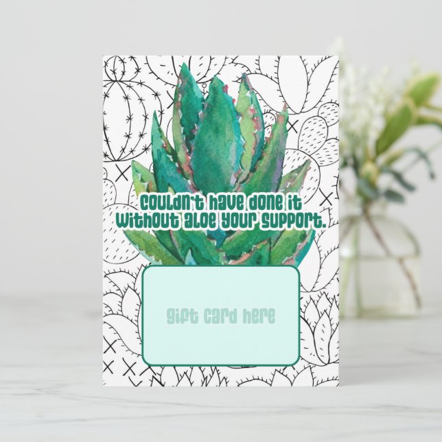 Cartão De Festividades Succulent Thank You Teacher Gift Card Holder (Em pé/Frente)