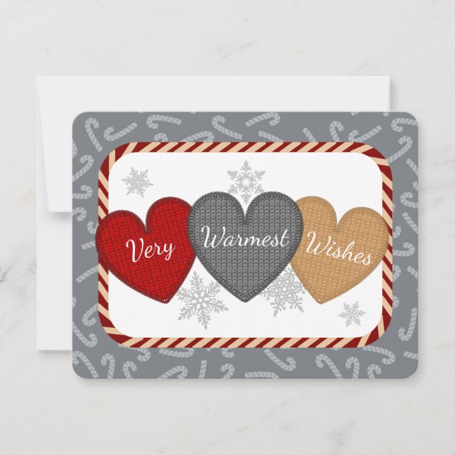 Cartão De Festividades Suéter de fios tricotando crochê Natal (Frente)