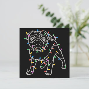 Cartão De Festividades Suéter De Natal De Cachorro Pug Árvore De Natal Pe