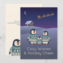 Suéter de Pinguim Fofo Família Natal Moderno Plano