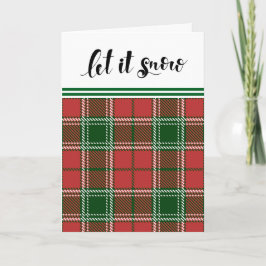 Cartão De Festividades Suéter Vintage Xadrez Vermelho e Verde de Natal