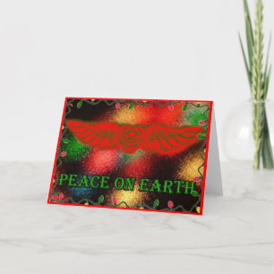 Cartão De Festividades Sufi Winged Heart Peace on Earth Card