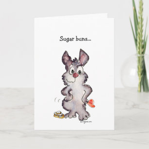 Cartão De Festividades Sugar Buns Cartoon Love Valentine Card