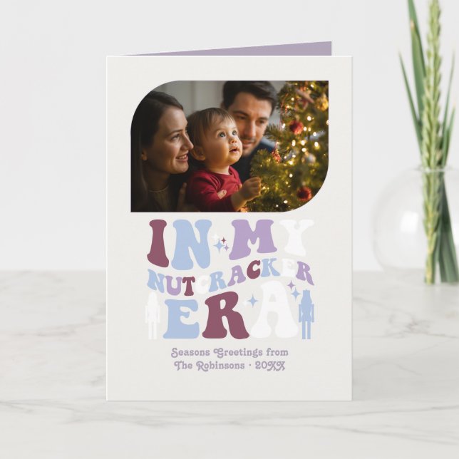 Cartão De Festividades Sugar Plum Fun Retro Christmas Photos (Frente)