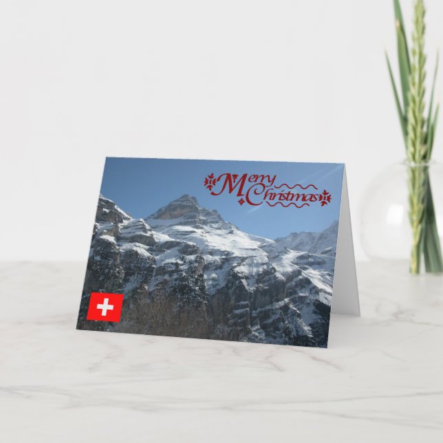 Cartão De Festividades Suiça, região de Jungfrau, Eiger (Frente)