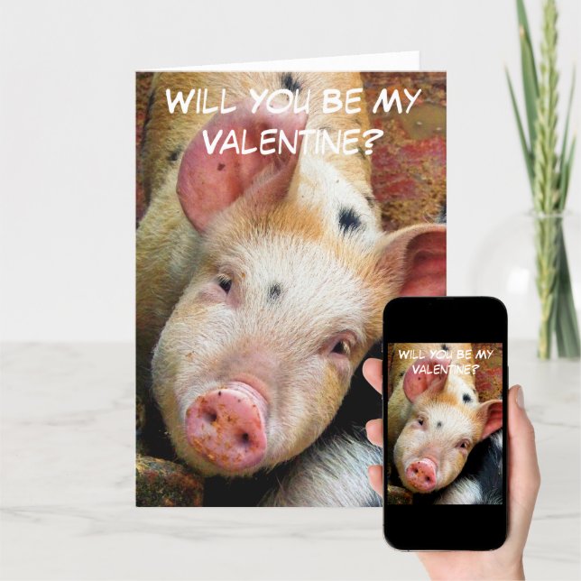 Cartão De Festividades Funny Pig Swine Valentine's Day Card