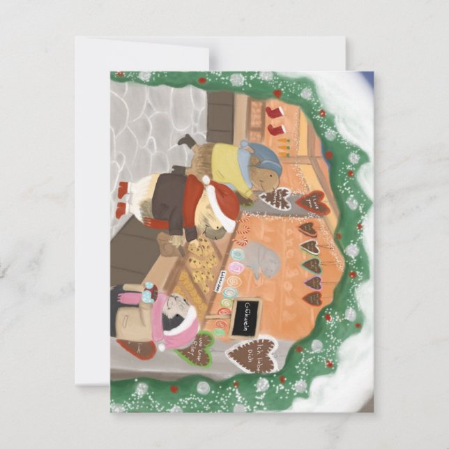 Cartão De Festividades Suínos guineenses no mercado de Natal (Frente)