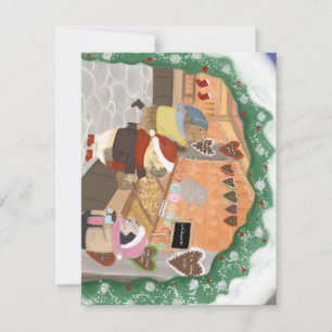 Cartão De Festividades Suínos guineenses no mercado de Natal