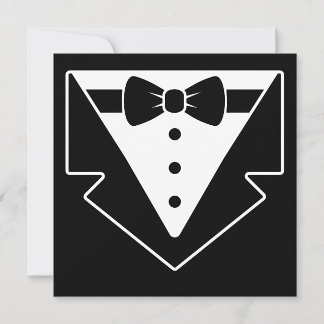 Cartão De Festividades Suited Up & Stylish – Tuxedo-Themed Card (Frente)