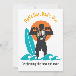 Cartão De Festividades Summer Beach Body Dad Photo Silhouette Graphic