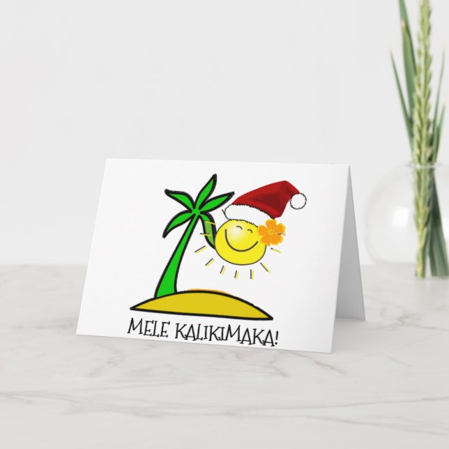 Cartão De Festividades Sun Santa - Mele Kalikimaka (Frente)