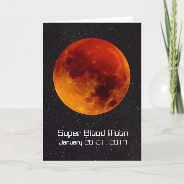 Cartão De Festividades Super Sangue Moon Eclipse 2019 (Frente)