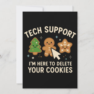 Cartão De Festividades Suporte Técnico Natal Excluir Cookies Fofo