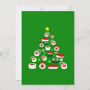 Cartão De Festividades sushi árvore de natal feia