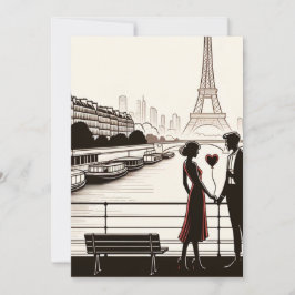 Cartão De Festividades Sussurro de Amor Parisiense - Eiffel Tower Dia dos