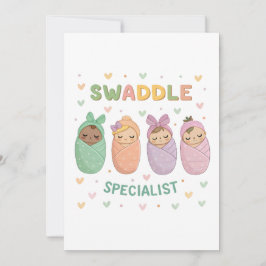 Cartão De Festividades Swaddle Specialist Cute Baby Illustration