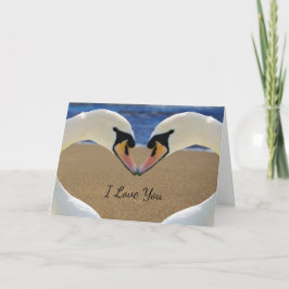 Cartão De Festividades Swans Forming a Heart Valentine's Day Card