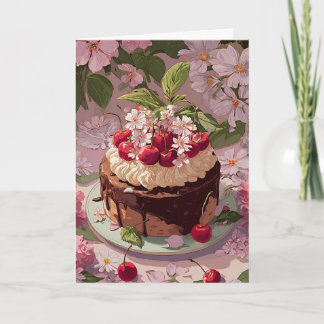 Cartão De Festividades Sweet Birthday Cake Wishes Card